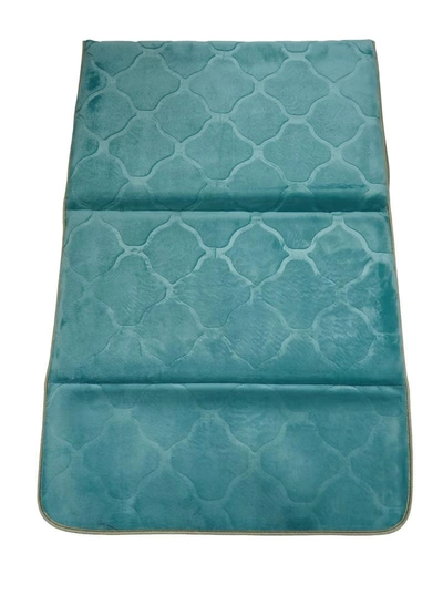 Yuwell Foldable Prayer Mat with Back Support & Carrying Bag, 2-in-1 Prayer Rug Sajadah, Anti-Slip Islamic Salah Mat Soft Velvet Mat 110×65CM for Men & Women, Portable Ramadan & Eid Gift Marine Blue-5