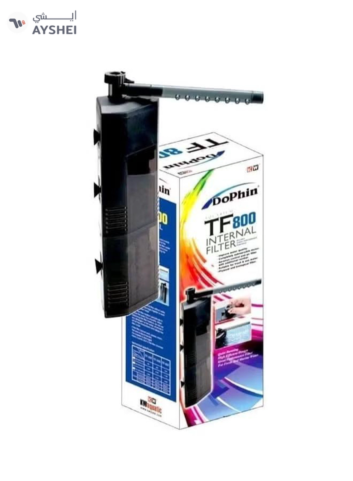 DoPhin KW Zone Dophin Aquarium Triangle Internal Filter With Rainbar