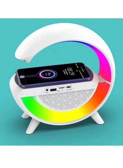 Yuwell LED Wireless Charger Atmosphere Lamp With Bluetooth Speaker And Light Up Wireless Speaker Intelligent LED Table Lamp Color Changing Bedside Table Light For Home And Bedroom Decor-0