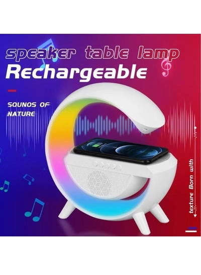 Yuwell LED Wireless Charger Atmosphere Lamp With Bluetooth Speaker And Light Up Wireless Speaker Intelligent LED Table Lamp Color Changing Bedside Table Light For Home And Bedroom Decor-4