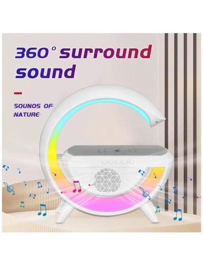 Yuwell LED Wireless Charger Atmosphere Lamp With Bluetooth Speaker And Light Up Wireless Speaker Intelligent LED Table Lamp Color Changing Bedside Table Light For Home And Bedroom Decor-2