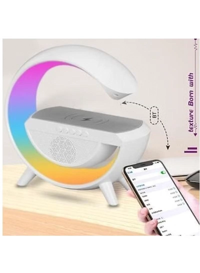 Yuwell LED Wireless Charger Atmosphere Lamp With Bluetooth Speaker And Light Up Wireless Speaker Intelligent LED Table Lamp Color Changing Bedside Table Light For Home And Bedroom Decor-5