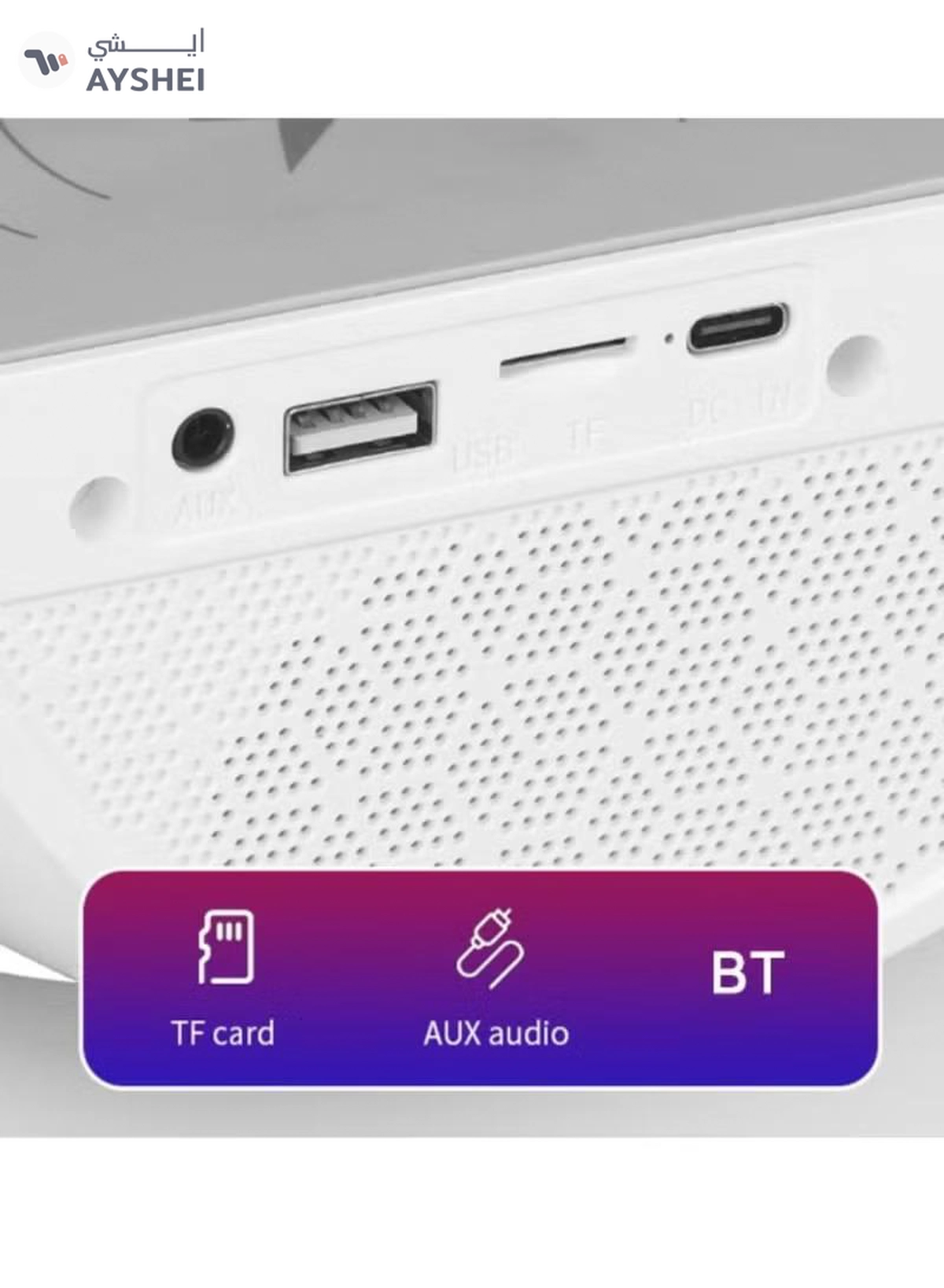 Yuwell LED Wireless Charger Atmosphere Lamp With Bluetooth Speaker And Light Up Wireless Speaker Intelligent LED Table Lamp Color Changing Bedside Table Light For Home And Bedroom Decor-1-1