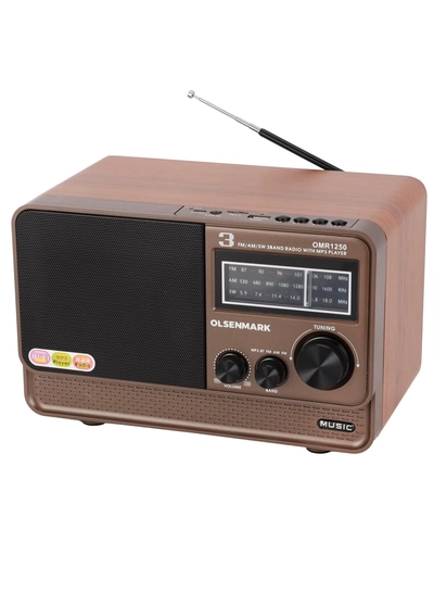 Olsenmark Rechargeable Radio with MP3 Player OMR1250, Wireless Connection, Good Sound Quality, 3 Band, USB, TF, FM Functions, Bluetooth, Equipped with Battery, Portable and Lightweight Design-6