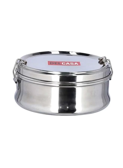 DELCASA Stainless Steel Lunch Box With Plate Silver 14x5x5cm-0