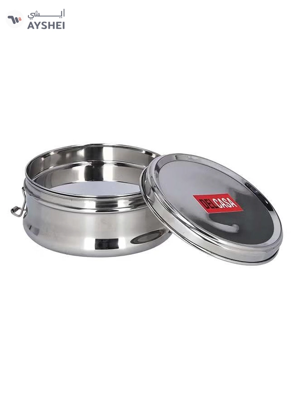 DELCASA Stainless Steel Lunch Box With Plate Silver 14x5x5cm