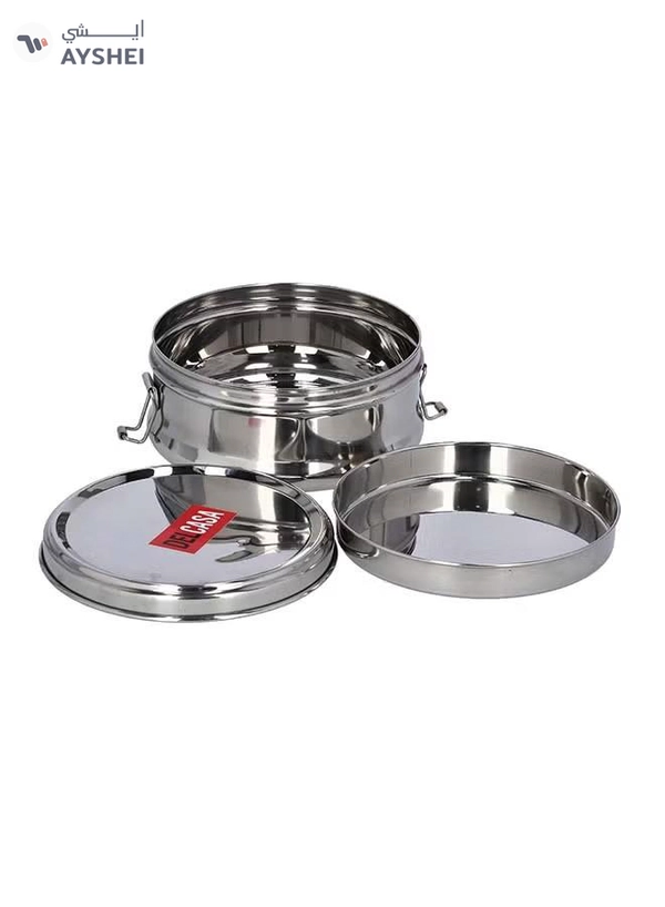 DELCASA Stainless Steel Lunch Box With Plate Silver 14x5x5cm