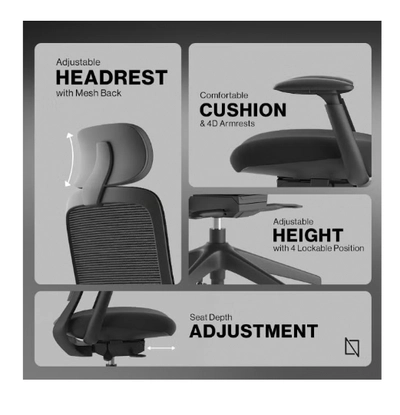 Navodesk NIO Ergonomic Chair, Premium, Office & Computer Chair with Lumbar Support-2