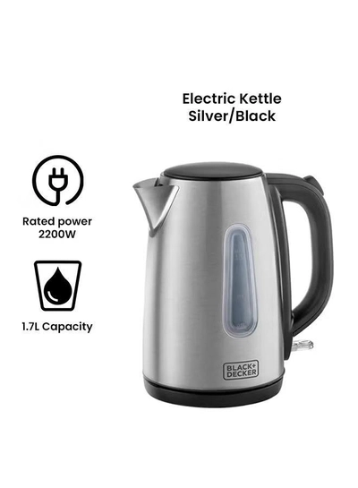 BLACK+DECKER Electric Kettle With Stainless Steel Body 1.7 L 2200 W JC450-B5 Silver/Black-1