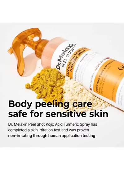 Dr. Melaxin Peel Shot Body and Foot Exfoliating Spray with Kojic Acid, Turmeric and Niacinamide 200ml – Daily Skin Refining Care for Dull, Rough-Looking Areas and a Softer, Smoother, More Radiant Appearance-2