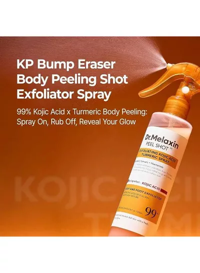 Dr. Melaxin Peel Shot Body and Foot Exfoliating Spray with Kojic Acid, Turmeric and Niacinamide 200ml – Daily Skin Refining Care for Dull, Rough-Looking Areas and a Softer, Smoother, More Radiant Appearance-8