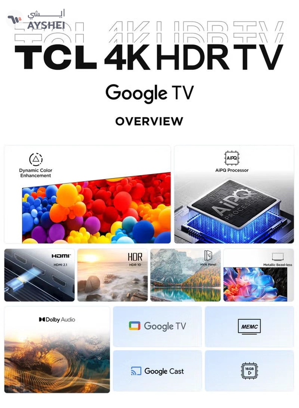 TCL 55-Inch P6K UHD LED 4K Smart TV + 2.0 Channel Premium Soundbar | [Google TV, AiPQ Processor, 60Hz, HDR10, MEMC, Metallic Bezel-less body] + [HDMI (ARC), USB, Bluetooth, FM Station, Aux] - (2025 Model) 55P6K+SOUNDBAR Black
