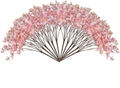 YATAI 2pcs Eucalyptus Leaves Flower, Lifelike Silk Eucalyptus Garland Faux Flowers, Green Leaves Eucalyptus Plants, Realistic Fake Flower Arrangement, Artificial Leaves Bunches for Office Decor, Pink-2