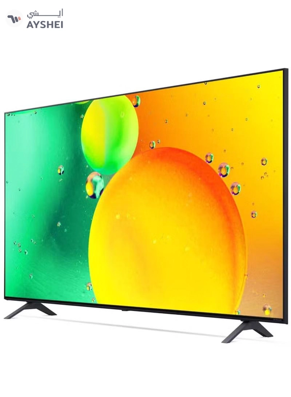 LG 65-Inch NANO75 4K UHD Smart TV with α5 Gen5 AI Processor & Active HDR + 2.0 Channel Bluetooth Soundbar – Home Theater Combo for Stunning Picture & Powerful Sound 65NANO75SQA+Soundbar Black
