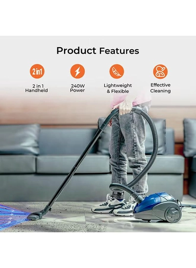 GEEPAS Preview Vacuum Cleaner With Powerful Suction, Low Noise Design, Dust Full Indicator, Flexible Hose With Air Flow On Handle, Plastic Insert Tube, Dustbag 1.5L, Pedal Switch And Auto Rewinding Wire 1.5 L 1400 W GVC2595 1.5 L 1400 W GVC2595 Red-3
