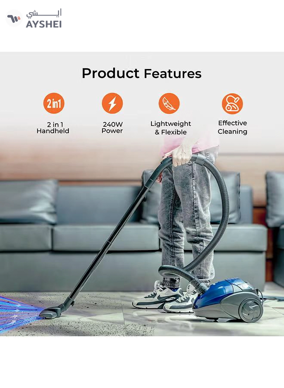 GEEPAS Preview Vacuum Cleaner With Powerful Suction, Low Noise Design, Dust Full Indicator, Flexible Hose With Air Flow On Handle, Plastic Insert Tube, Dustbag 1.5L, Pedal Switch And Auto Rewinding Wire 1.5 L 1400 W GVC2595 1.5 L 1400 W GVC2595 Red-3-3