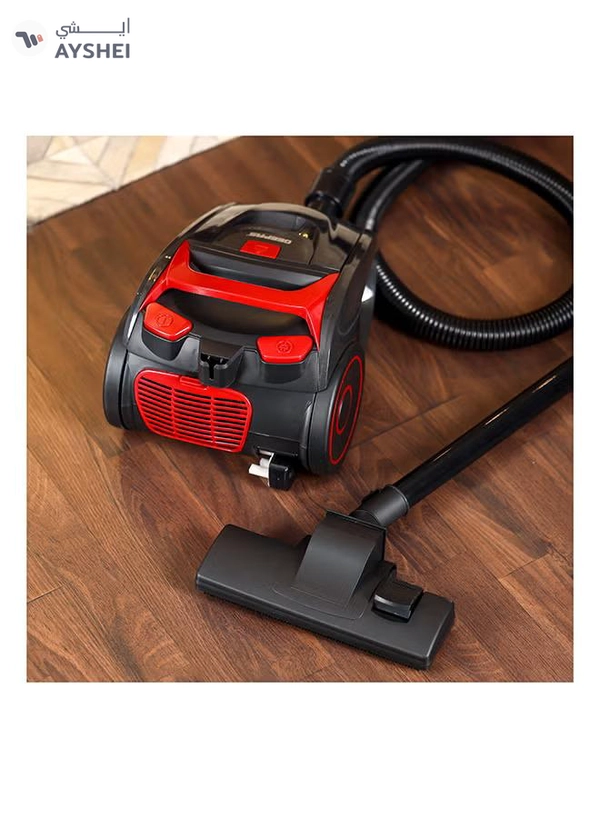 GEEPAS Cyclonic Vacuum Cleaner With 1.5L Dust bag Capacity, Lower Noise Design, Flexible Hose With handle Airflow Control, Pedal On/Off Switch, Automatic Cord Rewinder Function, Hepa Filtration System 1.5 L 2200 W GVC19035 Red, Black
