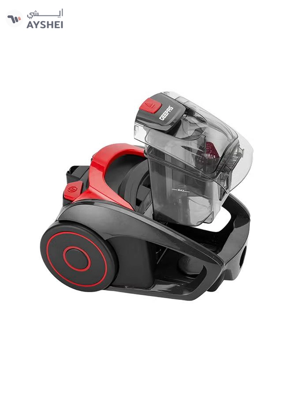 GEEPAS Cyclonic Vacuum Cleaner With 1.5L Dust bag Capacity, Lower Noise Design, Flexible Hose With handle Airflow Control, Pedal On/Off Switch, Automatic Cord Rewinder Function, Hepa Filtration System 1.5 L 2200 W GVC19035 Red, Black