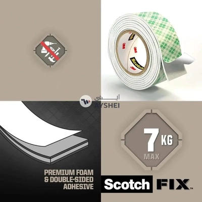 Scotch Fix Double-Face Interior Mounting Tape – Strong Adhesive for Secure Bonding on Various Surfaces (19 mm x 1.5 m)-2