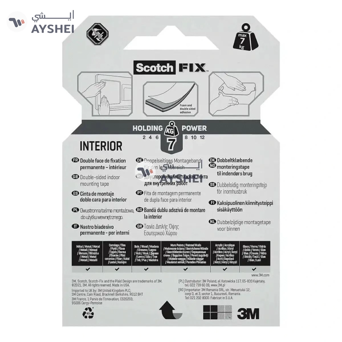 Scotch Fix Double-Face Interior Mounting Tape – Strong Adhesive for Secure Bonding on Various Surfaces (19 mm x 1.5 m)-5-5