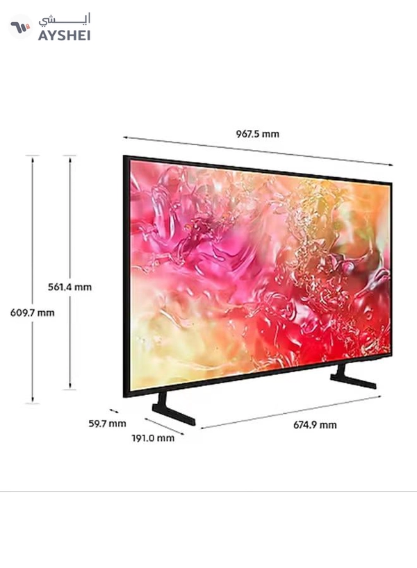 Samsung Smart TV, Crystal UHD, DU7000, 43 Inch, 2024, International Version PurColor, 4K Upscaling, Tizen OS, Q-Symphony UA43DU7000 Black