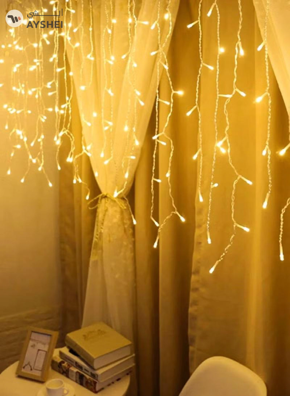Yuwell Ramadan Light 50 Meter 480 LED Warm White LED Fairy Light Exterior Waterproof Light For Ramadan Decoration Curtain Light For Home and Outdoor Decoration Light Multimode Operated Light-3-3