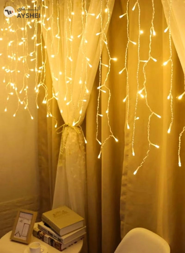 Yuwell Ramadan Light 50 Meter 480 LED Warm White LED Fairy Light Exterior Waterproof Light For Ramadan Decoration Curtain Light For Home and Outdoor Decoration Light Multimode Operated Light