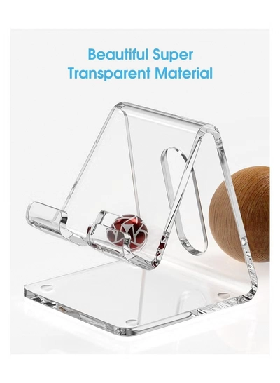 Eworld Clear Acrylic Phone Holder Stand with Non-slip Rubbers and Charging Hole, Perfect for Phones-8