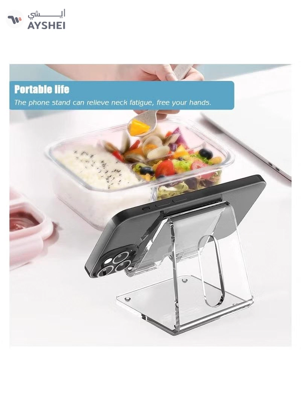 Eworld Clear Acrylic Phone Holder Stand with Non-slip Rubbers and Charging Hole, Perfect for Phones