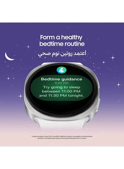 Samsung Galaxy Watch 8 44mm(UAE Version) LTE Smartwatch, Everyday Health Coach, Cushion Design, Dynamic Lug System, 3nm Processor, Sleep Coaching, Running Coach - Silver-1