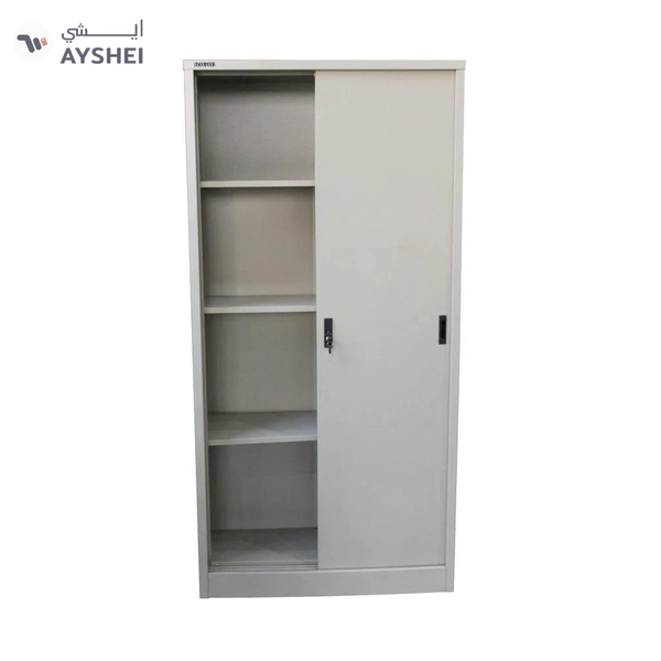 Steel Sliding Door Cupboard, with 3 shelves, 0.7mm