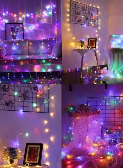 Yuwell 16 Meter 250 LED String Lights Decoration Lights RGB Light 8 Modes Led Light Clear Wire For Home Decorations Ramadan Lights Indoor & Outdoor Decoration Ramadan Decoration Light Diwali Lights Curtain Lights With 3-Pin UK Plug-2