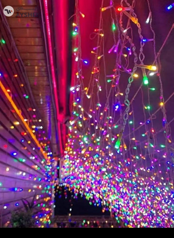 Yuwell 16 Meter 250 LED String Lights Decoration Lights RGB Light 8 Modes Led Light Clear Wire For Home Decorations Ramadan Lights Indoor & Outdoor Decoration Ramadan Decoration Light Diwali Lights Curtain Lights With 3-Pin UK Plug