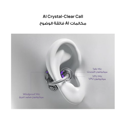 Huawei FreeClip Wireless Earphones, Bluetooth Earbuds, Futuristic Aesthetic Design-5