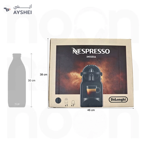 Nespresso Inissia D40 Espresso Capsule Coffee Machine, 19 Bar Pressure 0.7 L 1260 W NN-D40-ME-BK-NE5 / NN-D40-EU-BK-NE5 Black