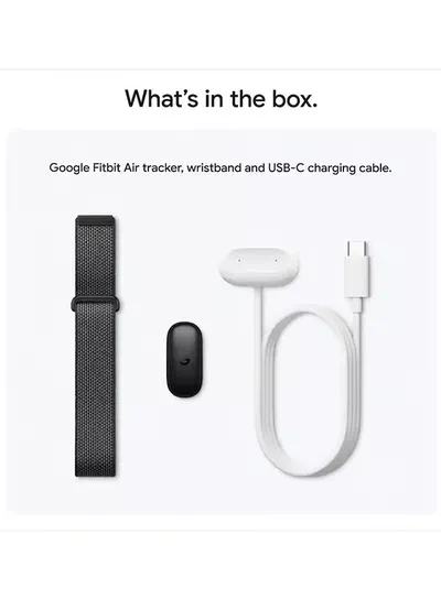 Google Fitbit Air - Screenless Fitness & Health Tracker with Heart Rate, Sleep and Activity Monitoring, AI-Powered Coaching, Up to 7 Days Battery Life, Compatible with iOS and Android, Obsidian-1