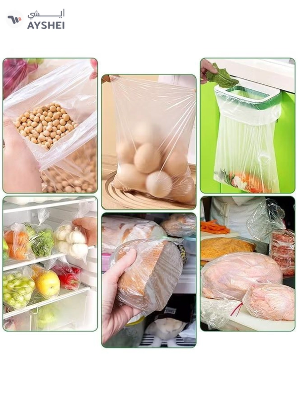 Eworld Transparent Polythene Food Storage Bags Roll, Extra-Thick, Leakproof