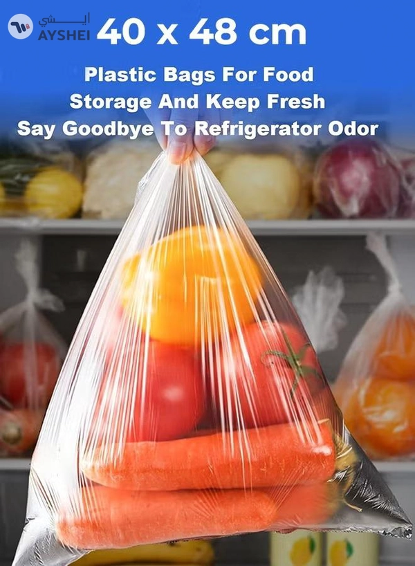 Eworld Transparent Polythene Food Storage Bags Roll, Extra-Thick, Leakproof