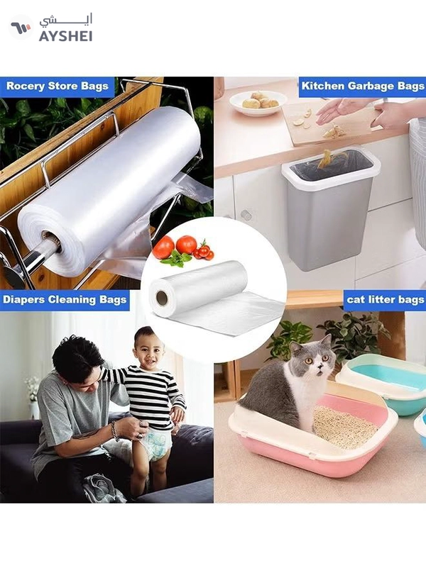 Eworld Transparent Polythene Food Storage Bags Roll, Extra-Thick, Leakproof