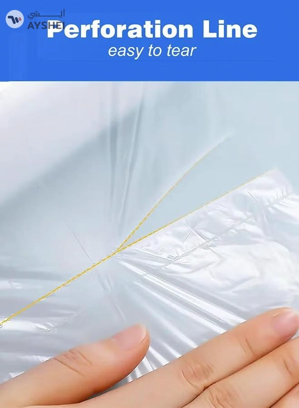 Eworld Transparent Polythene Food Storage Bags Roll, Extra-Thick, Leakproof