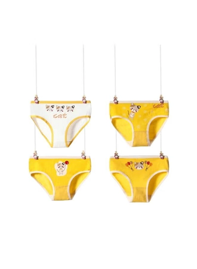 Babyqlo 4 Pack Cats Printed Panty Multicolour-0