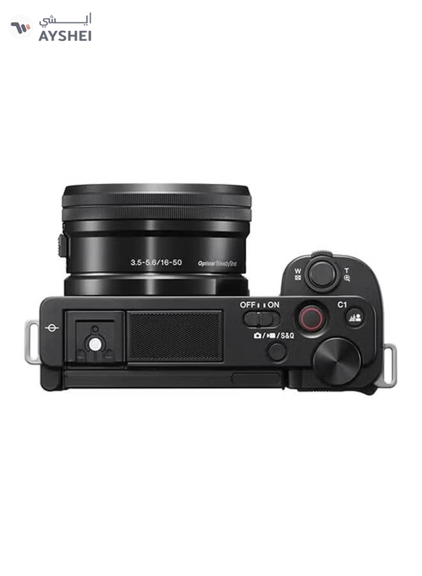 Sony Alpha ZV-E10L Interchangeable Lens Vlog Digital Camera, Large APS-C type 24.2-Megapixel Exmor CMOS Sensor With 16-50 mm Lens, 24.2MP, Black