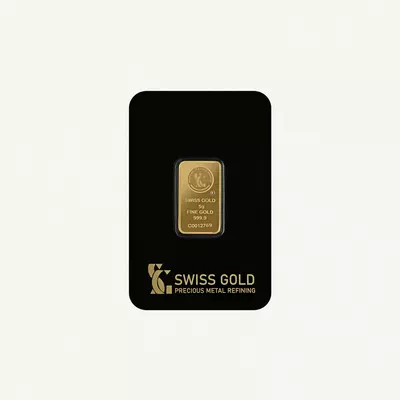 SwissGold Minted Gold Bar 5g 24K (999.9%) Pure Gold-0