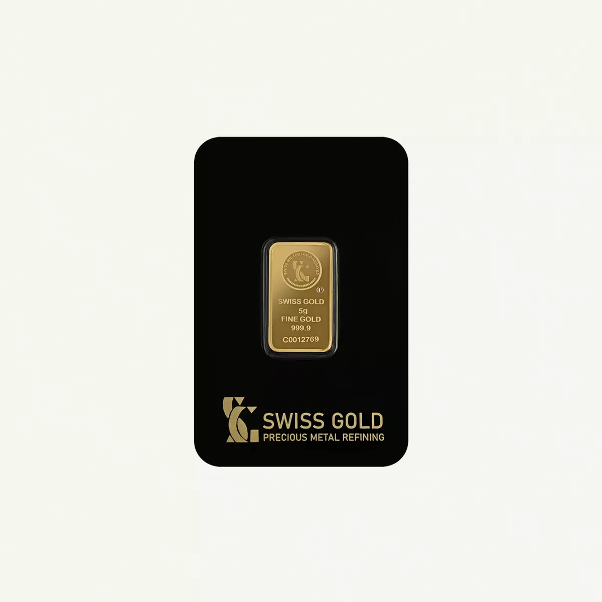 SwissGold Minted Gold Bar 5g 24K (999.9%) Pure Gold