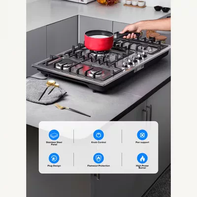 Geepas 5-In-1 Built In Gas Hob-| Five Burner Gas Stove with Separate Ignition-5