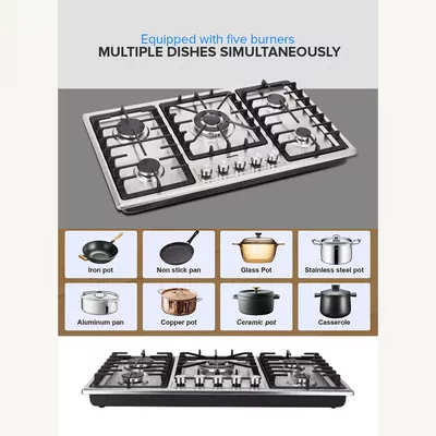 Geepas 5-In-1 Built In Gas Hob-| Five Burner Gas Stove with Separate Ignition-1