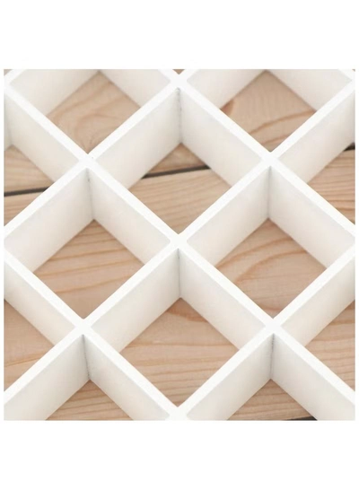 Eworld White Wooden Display Case with 16 Compartments-2