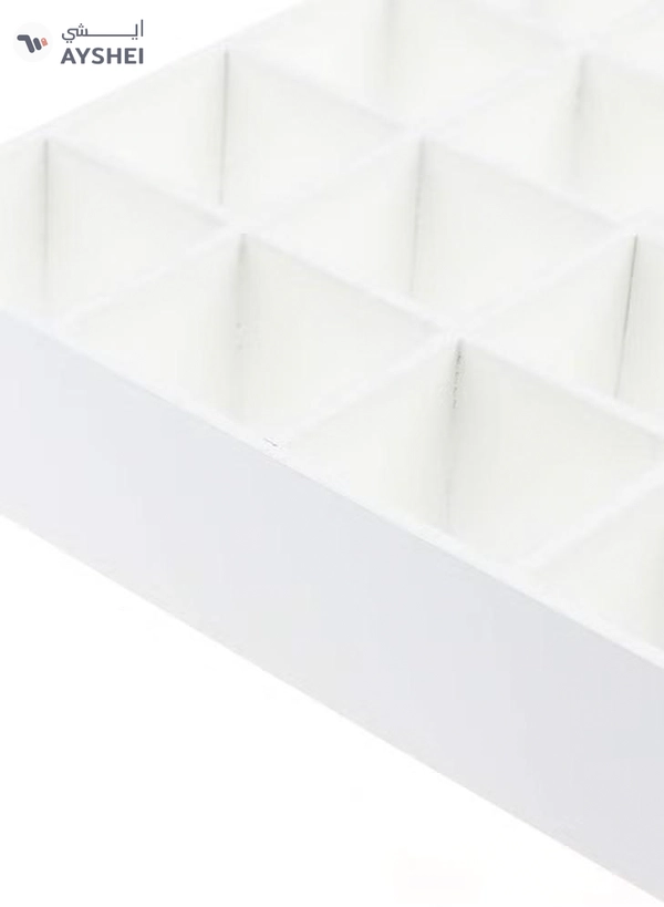 Eworld White Wooden Display Case with 16 Compartments