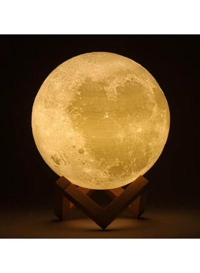 VANDER LIFE 3D Full Moon-Shaped LED Light Lamp With Touch Control White 8cm-1
