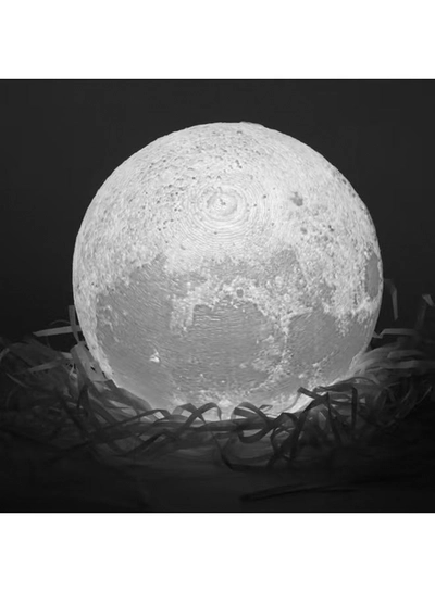 VANDER LIFE 3D Full Moon-Shaped LED Light Lamp With Touch Control White 8cm-0